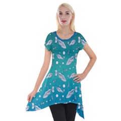 Under The Sea Paisley Short Sleeve Side Drop Tunic by emilyzragz