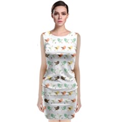 Assorted Birds Pattern Classic Sleeveless Midi Dress by linceazul