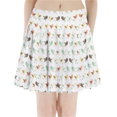 Assorted Birds Pattern Pleated Mini Skirt by linceazul