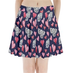 Elephant Lover Hearts Elephants Pleated Mini Skirt by BubbSnugg