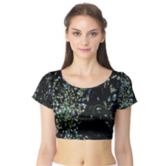 Night Flight Short Sleeve Crop Top (tight Fit) by arash1