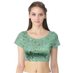 Forest Birds Short Sleeve Crop Top (tight Fit)