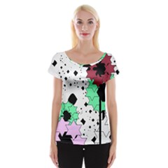 Star Flowers             Women s Cap Sleeve Top by LalyLauraFLM