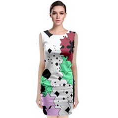 Star Flowers             Sleeveless Velvet Midi Dress