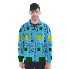 Squares On A Blue Background            Wind Breaker (men)