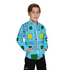 Squares On A Blue Background            Wind Breaker (kids)