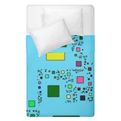 Squares On A Blue Background             Duvet Cover (single Size)