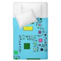 Squares on a blue background             Duvet Cover (Single Size) View1