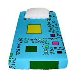 Squares On A Blue Background           Fitted Sheet (single Size)