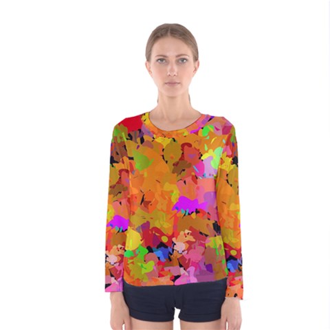 Colorful Shapes             Women Long Sleeve T-shirt by LalyLauraFLM