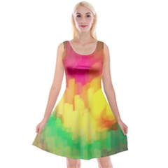 Pastel Shapes Painting                 Reversible Velvet Sleeveless Dress