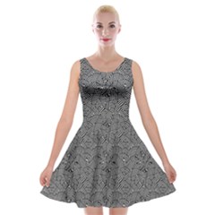 Modern Intricate Optical Pattern Velvet Skater Dress by dflcprintsclothing