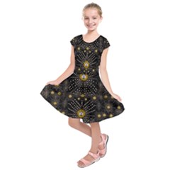 Lace Of Pearls In The Earth Galaxy Pop Art Kids  Short Sleeve Dress by pepitasart