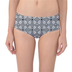 60s Retro Print Designs 4 Mid-waist Bikini Bottoms