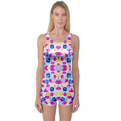 Bohemia Print Designs 3 One Piece Boyleg Swimsuit