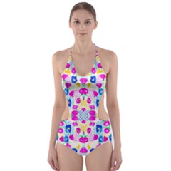 Bohemia Print Designs 3 Cut-out One Piece Swimsuit