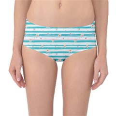 Stripes Print Designs 2 Mid-waist Bikini Bottoms