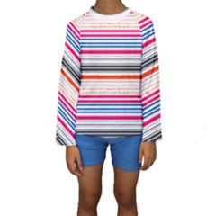 Stripes Print Designs 5 Kids  Long Sleeve Swimwear