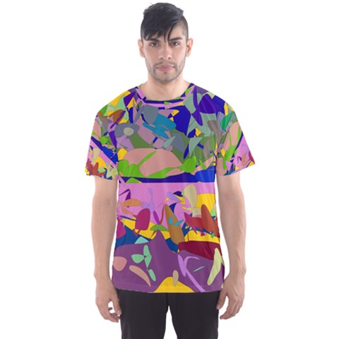 Shapes In Retro Colors              Men s Sport Mesh Tee by LalyLauraFLM