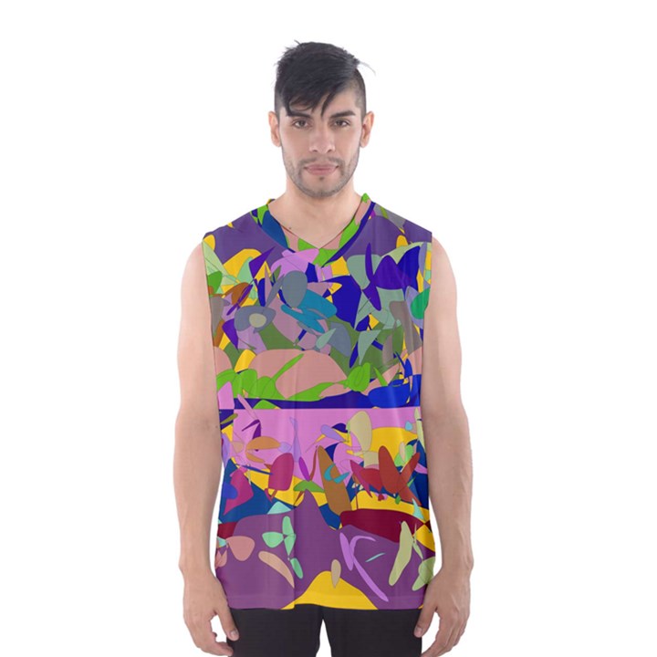 Shapes in retro colors              Men s Basketball Tank Top