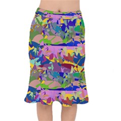 Shapes In Retro Colors                  Short Mermaid Skirt