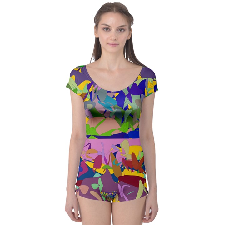 Shapes in retro colors              Boyleg Leotard (Ladies)