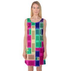 Rectangles And Squares              Sleeveless Satin Nightdress