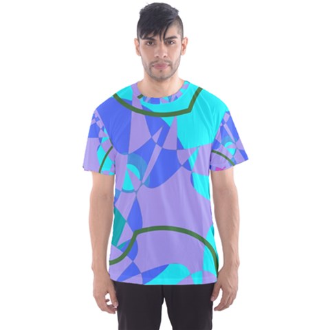 Purple Blue Shapes              Men s Sport Mesh Tee by LalyLauraFLM