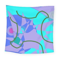 Purple Blue Shapes             Fleece Blanket by LalyLauraFLM