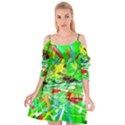 Colorful painting on a green background       Cutout Spaghetti Strap Chiffon Dress View1