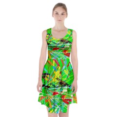 Colorful Painting On A Green Background                  Racerback Midi Dress by LalyLauraFLM