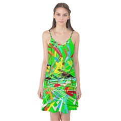 Colorful Painting On A Green Background              Camis Nightgown