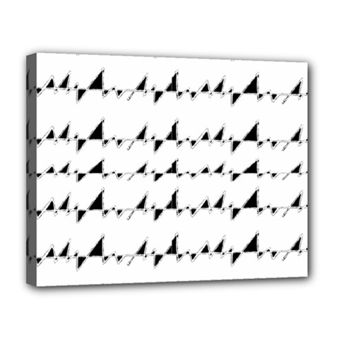 Black And White Wavy Stripes Pattern Canvas 14  X 11 