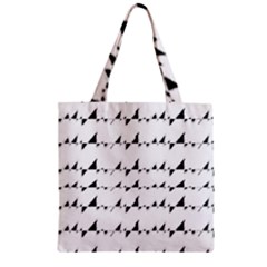 Black And White Wavy Stripes Pattern Zipper Grocery Tote Bag by dflcprints