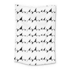 Black And White Wavy Stripes Pattern Small Tapestry