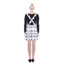 Black And White Wavy Stripes Pattern Suspender Skater Skirt View2