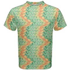 Emerald And Salmon Pattern Men s Cotton Tee by linceazul