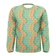 Emerald And Salmon Pattern Men s Long Sleeve Tee by linceazul