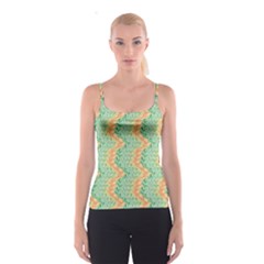 Emerald And Salmon Pattern Spaghetti Strap Top by linceazul