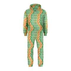 Emerald And Salmon Pattern Hooded Jumpsuit (kids) by linceazul