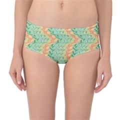 Emerald And Salmon Pattern Mid-waist Bikini Bottoms by linceazul