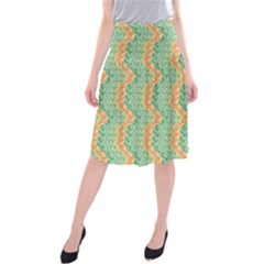 Emerald And Salmon Pattern Midi Beach Skirt by linceazul