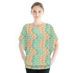 Emerald And Salmon Pattern Blouse