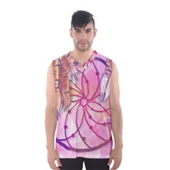 Watercolor Cute Dreamcatcher With Feathers Background Men s Basketball Tank Top by TastefulDesigns