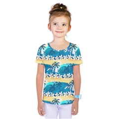 Tropical Surfing Palm Tree Kids  One Piece Tee