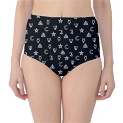 Witchcraft Symbols  High-waist Bikini Bottoms by Valentinaart