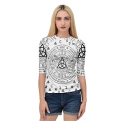 Witchcraft Symbols  Quarter Sleeve Tee