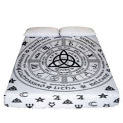 Witchcraft Symbols  Fitted Sheet (california King Size) by Valentinaart