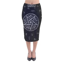 Witchcraft Symbols  Velvet Midi Pencil Skirt by Valentinaart