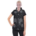 Witchcraft symbols  Women s Button Up Puffer Vest View1